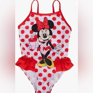 Disney Minnie Mouse Red Polka Dot One Piece Toddlers Swimsuit